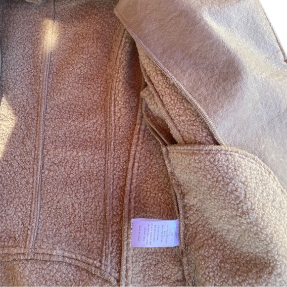 HP✨NWT SAGE the Label Rustic Heart Biker Faux Leather Moto Long Sleeve Jacket XS - Picture 11 of 16